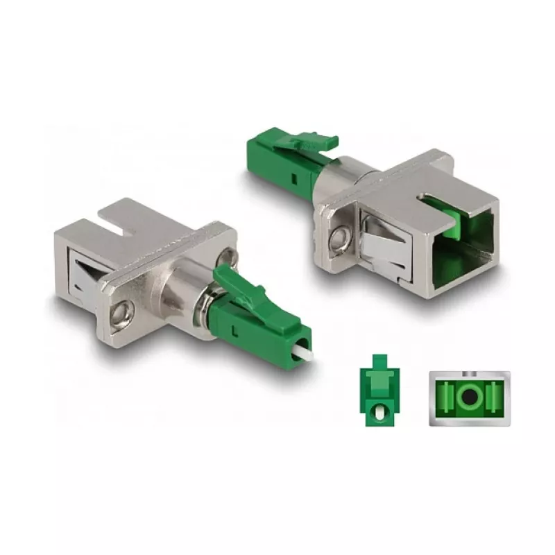 DeLOCK Glasfaser Hybrid-Koppler LC Simplex Stecker auf SC Simplex Buchse grün