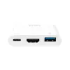 LogiLink 0,14m 2xUSB-C HDMI USB A Weiß