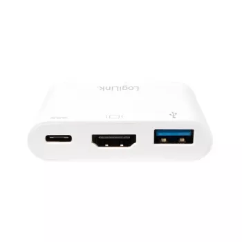 LogiLink 0,14m 2xUSB-C HDMI USB A Weiß