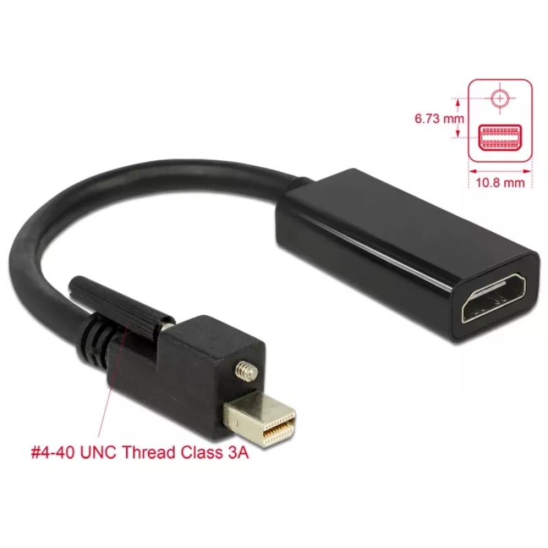 Videokabel-Adapter DeLOCK 62640 Mini DisplayPort auf HDMI 0,25 m Schwarz