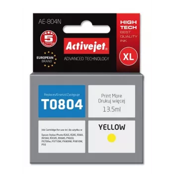 Tintenpatrone ActiveJet AE-804N kompatibel für Epson T0804, Gelb, 13,5 ml, hohe (XL) Reichweite