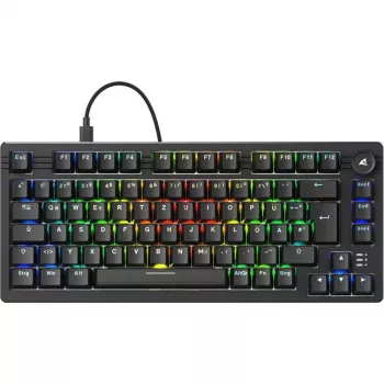 Sharkoon SGK25 Tastatur Home USB QWERTZ Deutsch Schwarz 75% RGB LED