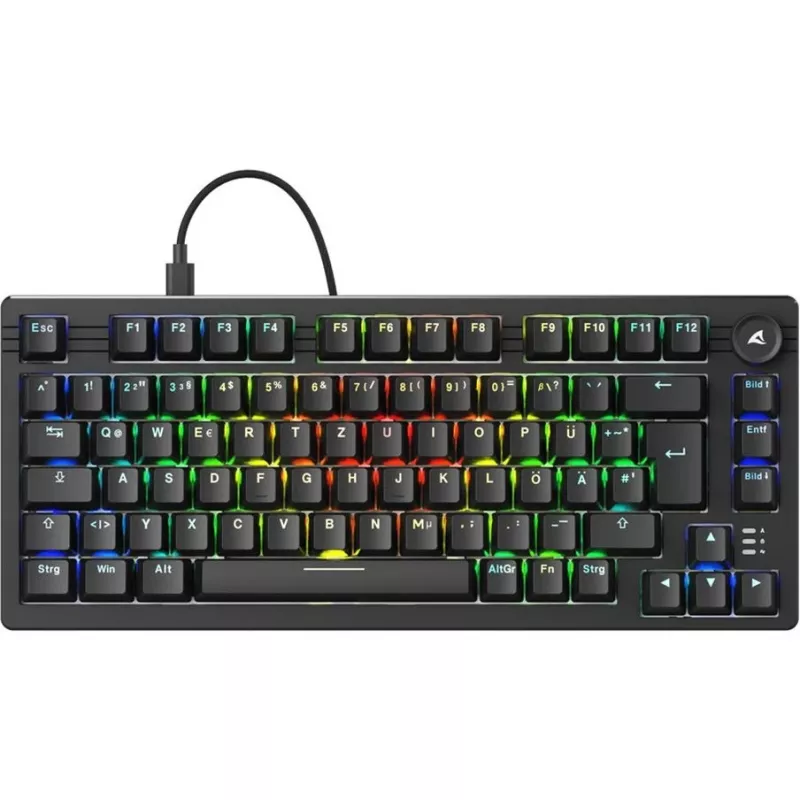 Sharkoon SGK25 Tastatur Home USB QWERTZ Deutsch Schwarz 75% RGB LED
