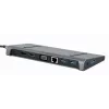 Laptop-Dock Gembird A-CM-COMBO9-02 USB 3.2 Gen 1 Type-C, HDMI, VGA, 3×USB-A, Gigabit Ethernet, 87W PD, Grau