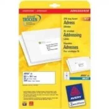 Avery - Adressetiketten - Weiß - 99,1 x 38,1 mm - 350 Etiketten (25 Blatt x 14) (J8163-25)