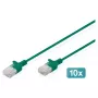 Patchkabel DIGITUS CAT6 U-UTP schlank, 2 m, grün, 10er-Pack