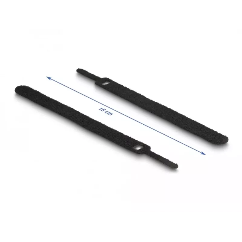 Klett-Kabelbinder DeLOCK 19010 150x12mm schwarz 10 Stück