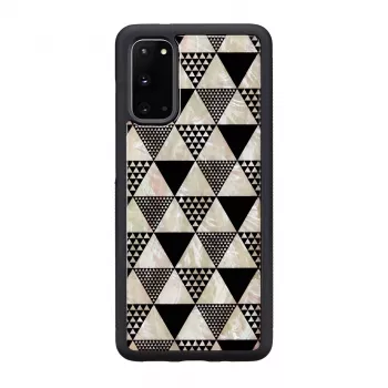 iKins Schutz-Handyhülle für Samsung Galaxy S20 – Pyramidenstruktur, schwarz