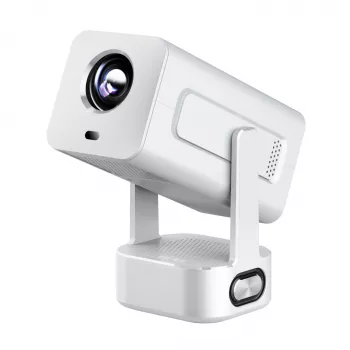 EXTRALINK SMART Projektor CINEMA&KARAOKE IMS360 1920X1080P ANDROID 13 Projektor für Filme, Spiele und Musik MIT 2 MIKROFONEN Weiß 300 Lumen LCD