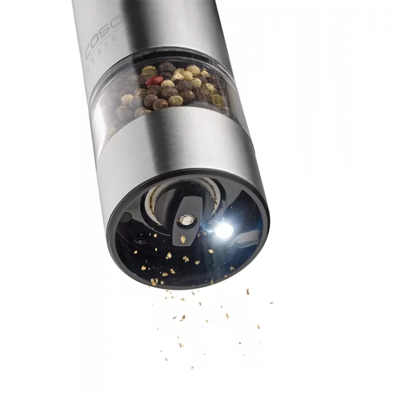 Caso Salz- und Pfeffermühle | SpiceDuo | Elektrisch | Gehäusematerial Edelstahl | Lithium