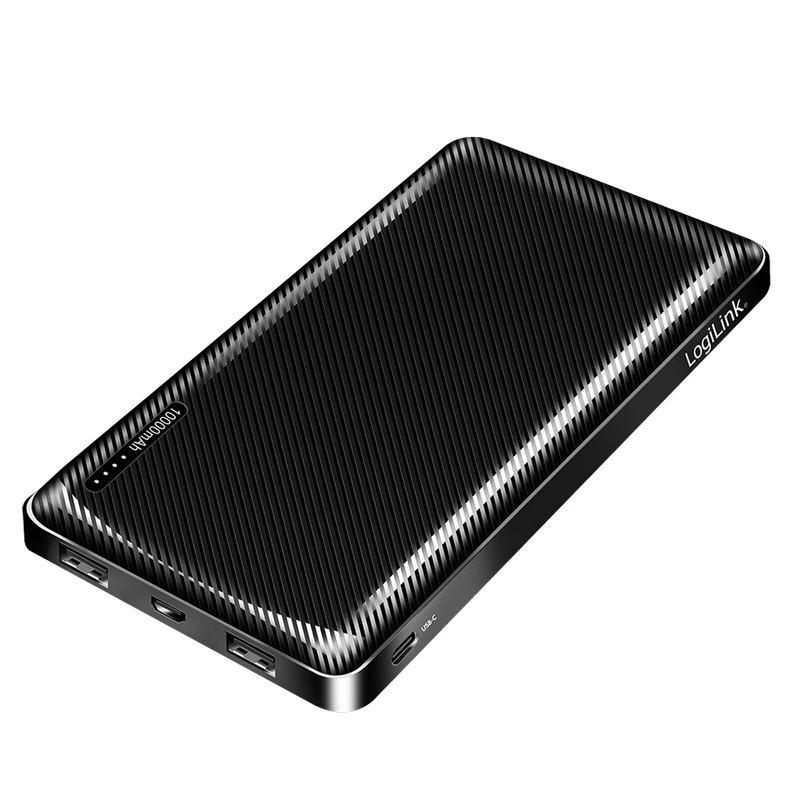 Logilink Powerbank, Li-Po, 2x USB-A, USB-C | PA0316 | 10000 mAh | Schwarz