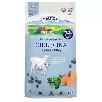 BALTICA regionale Geschmacksrichtungen Kleine Rassen Kalb mit Lamm - Trockenfutter für Hunde - 3kg