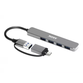 PORT CONNECT | Hub USB-C/USB-A auf 4 USB-A 3.0 5Gbps