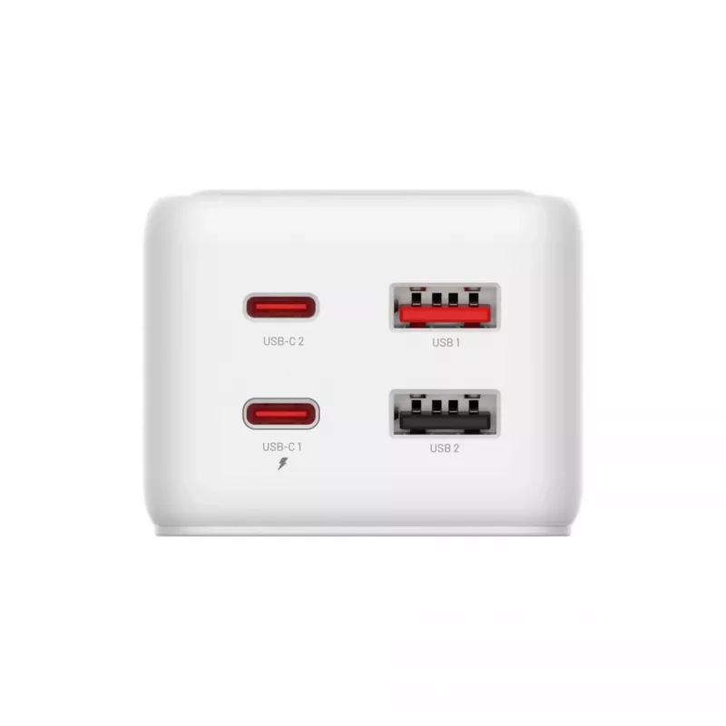 Netzteil-Adapter FIXED FIXCS65-1.5-WH mit 2× USB-C PD 65 W und 2× USB-A-Anschlüssen