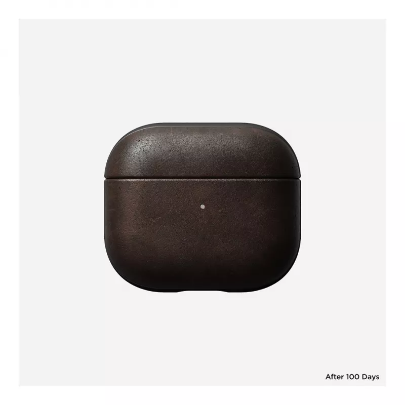 Leder-AirPods-Hülle Nomad V3 Rustic Brown — schützende Lederabdeckung für das AirPods-Ladecase