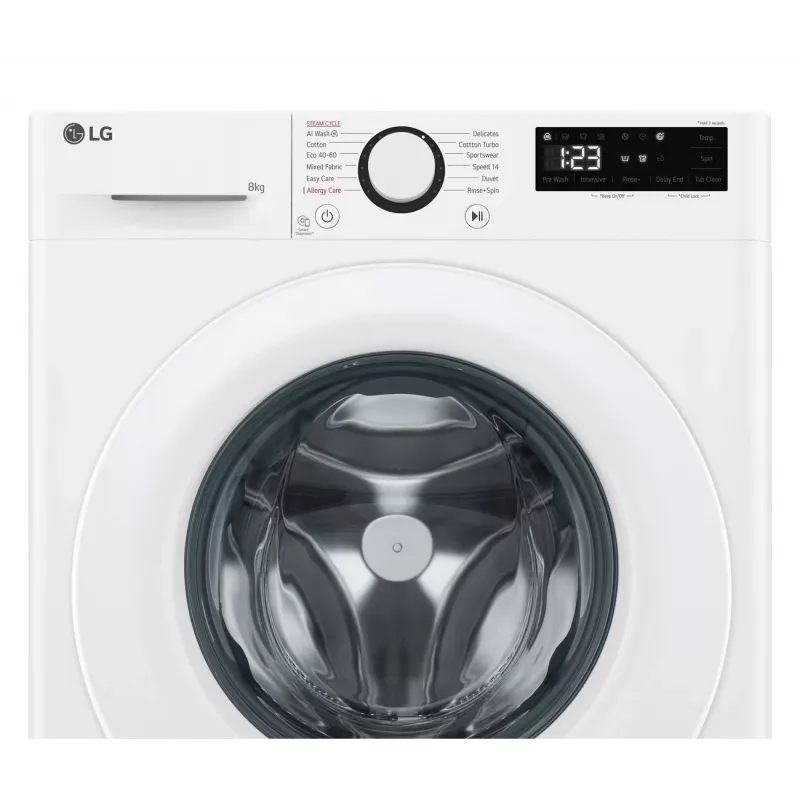 LG | Waschmaschine | F2WR508SWW | Energieeffizienzklasse A-10% | Frontlader | Waschkapazität 8 kg | 1200 U/min | Tiefe 47,5 cm | Breite 60 cm | Display | LED | Dampffunktion