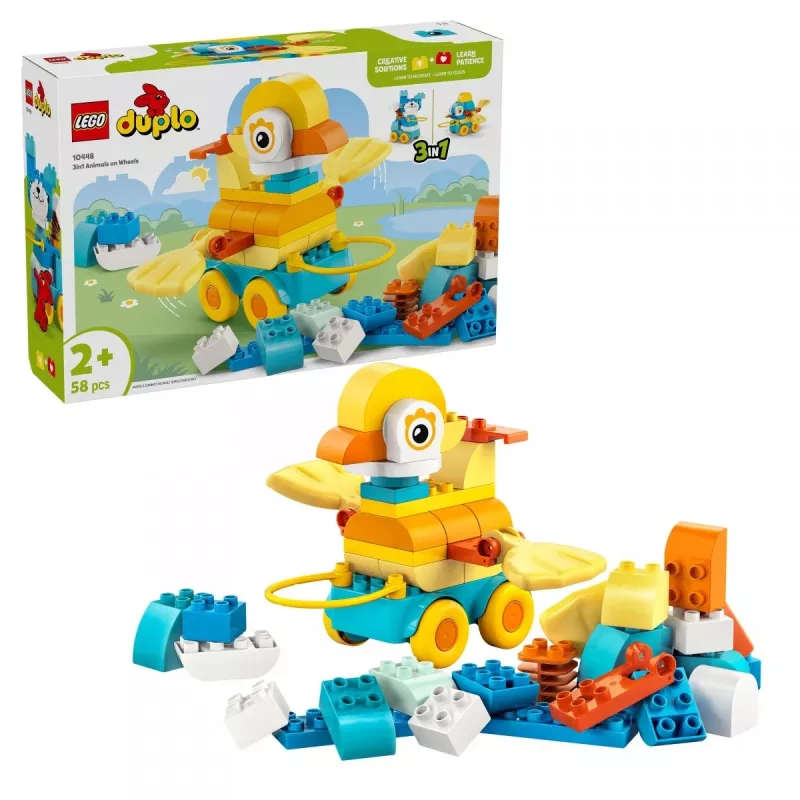 Spielset LEGO DUPLO 3-in-1 Tiere auf Rädern 10448 — DUPLO Bau- und Spieltiere, 58 Teile, ab 2 Jahren