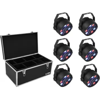 LED PAR Lichtset EUROLITE 20000626, 6×36W RGB, Bühnen-Waschleuchten