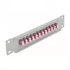 Glasfaser-Patchpanel DeLOCK 10 Zoll 12 Port LC Duplex Violett 1U Grau