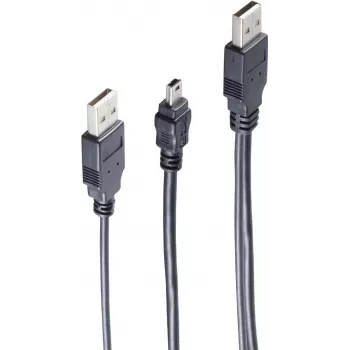 USB-Kabel ShiverPeaks BS77150 0,6m 2x USB A Mini-USB B Schwarz