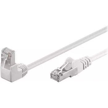 Wentronic Goobay CAT 5e Patchkabel 1x 90° gewinkelt, F/UTP, Weiß, 10 m - CCA Kupfer-Mix, 1x RJ45-Stecker 90° (8P8C) (94183)
