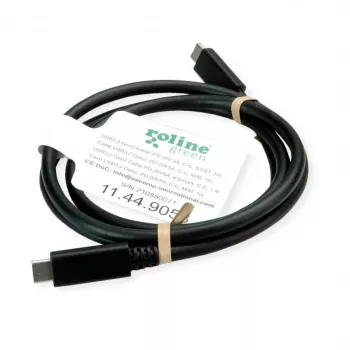 ROLINE USB3.2Gen2 Kabel PD 20V5A Typ C-C ST/ST 0,5 m - Kabel - Digital/Daten - 0,5 m (11.99.9057)