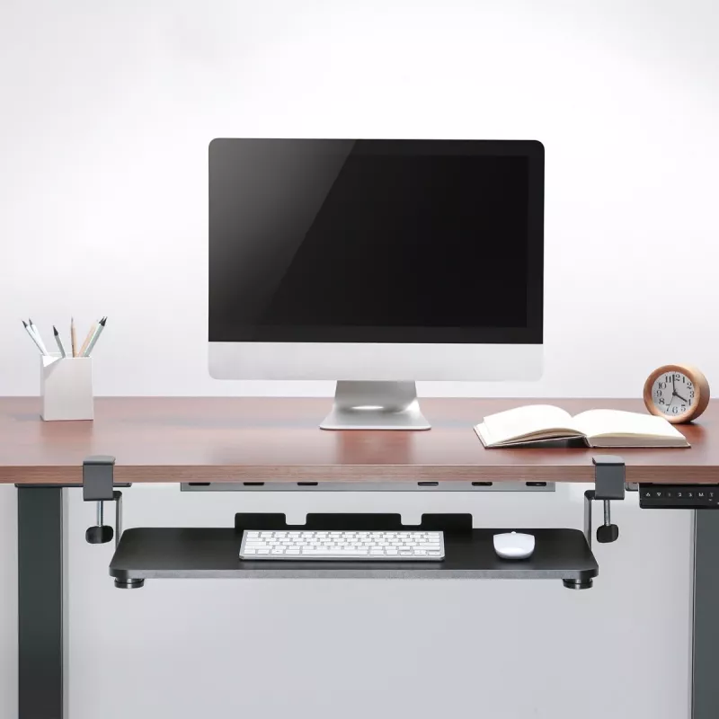 Maclean MC-839 Tastatur-Schublade | Untertisch-Schublade für Tastatur und Maus | Klemmbare Tastaturablage | Ergonomische Arbeitsplatzlösung