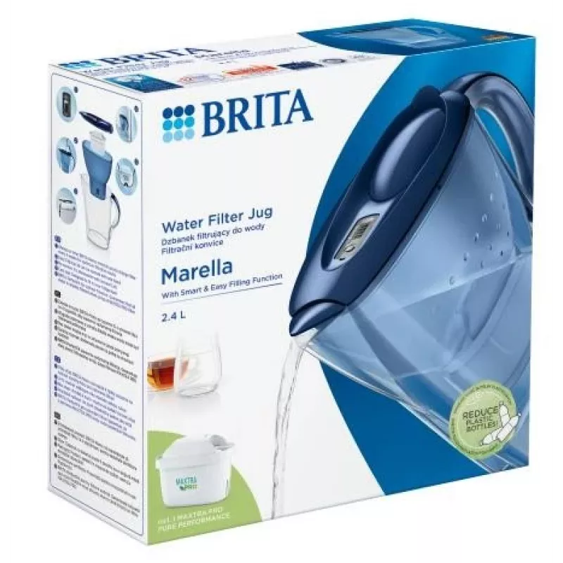 Wasserfilter-Kanne BRITA Marella Maxtra Pro 2,4 L, Maxtra Pro Ersatzkartusche, blau