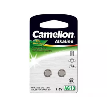 Knopfzelle CAMELION AG13 / LR44 / 357 Alkaline, 1,5 V — 2er-Pack