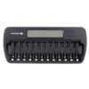 Batterieladegerät everActive NC-1200 – universelles 12-fach-Ladegerät für AA/AAA, 12 V Eingang, schwarz