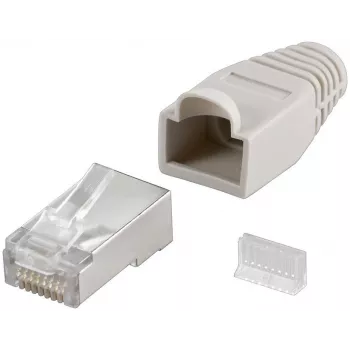 RJ45-Stecker Goobay CAT 5e STP geschirmt mit Knickschutztülle
