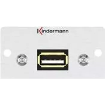 Kindermann Konnect 50 alu - Modulares Faceplate-Snap-In - USB 2.0 Typ A