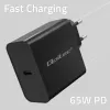 Ladegerät QOLTEC Super Quick PD 65W USB‑C Power Delivery 5–20V, 1x USB‑C, USB PD 3.0, Typ-C-Stecker, 65 W