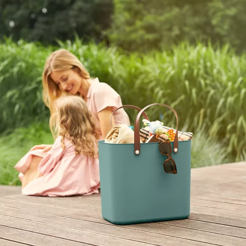 Tasche rotho Albula Grün 25 L recycelter Kunststoff, 340×235×400 mm, max. Belastung 40 kg