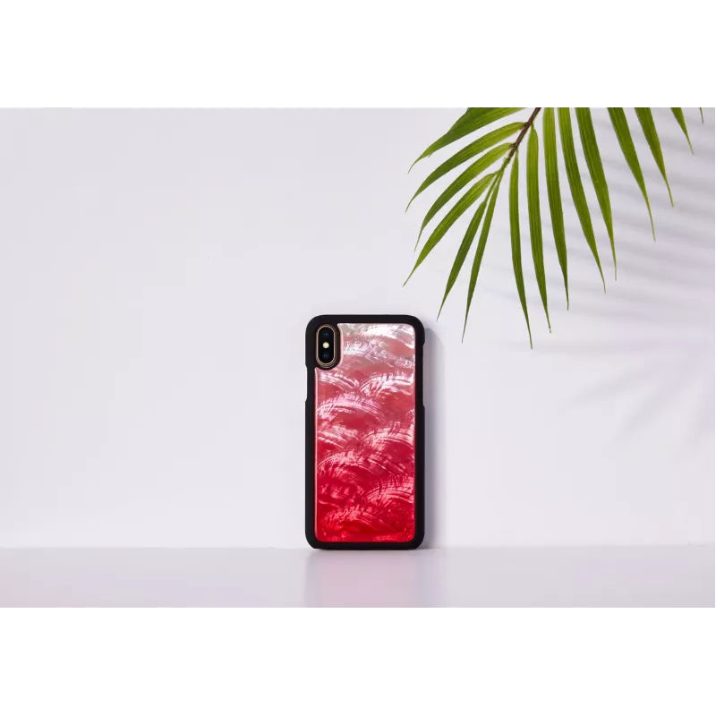 Smartphone-Hülle iKins für iPhone XS / XS S – pink lake und schwarz, Schutzhülle