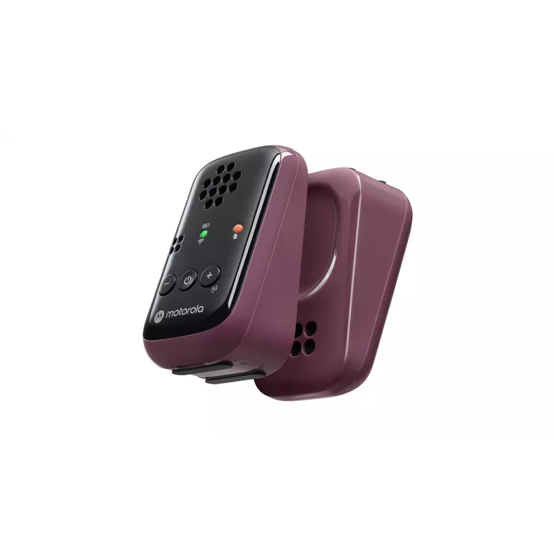 Motorola | Travel Audio Baby Monitor | PIP12 | Kristallklarer HD-Sound; 10 Stunden Akkulaufzeit; Das tragbare, magnetische Design schaltet die Geräte automatisch aus | Burgunderrot