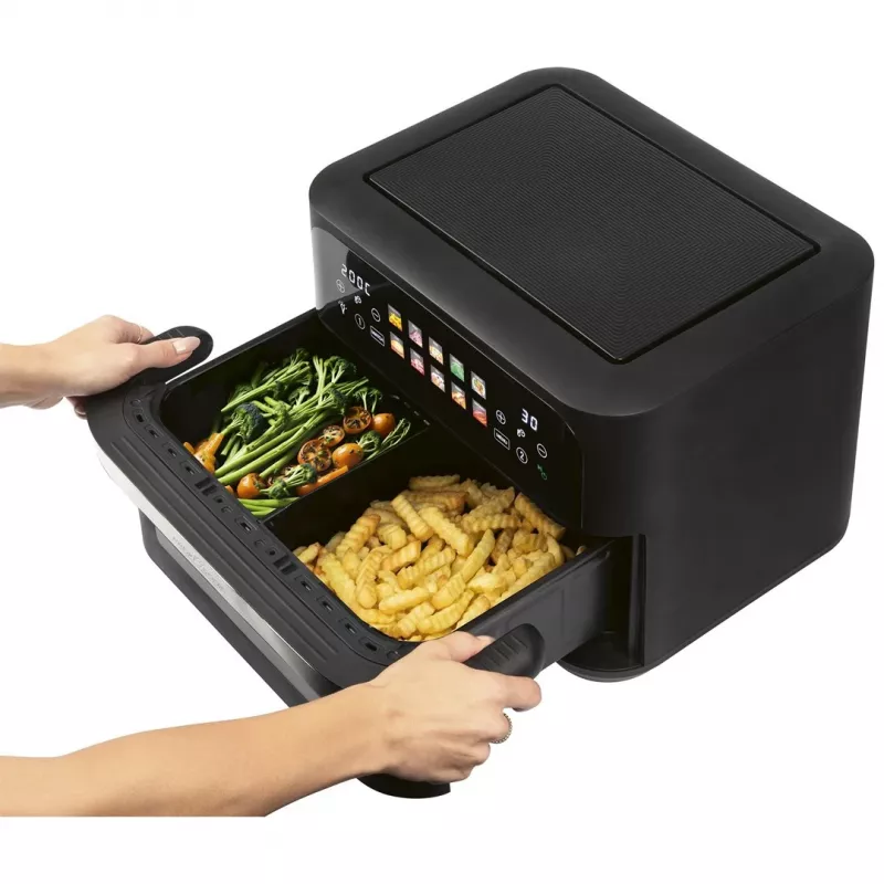 ProfiCook PC-FR 1313 H Doppel-Heißluftfritteuse, 10 L, 2400 W, schwarz/Edelstahl