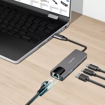 USB 3.2 Gen1 Hub, 3-Port mit 2,5G Ethernet
