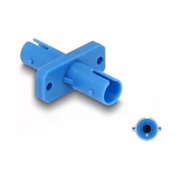 DeLOCK Glasfaser-Koppler ST Simplex Buchse auf ST Simplex Buchse blau