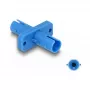 DeLOCK Glasfaser-Koppler ST Simplex Buchse auf ST Simplex Buchse blau