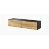 Cama Wohnzimmer-Schrankset VIGO 22 schwarz/Wotan-Eiche