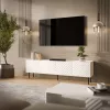 TV-Schrank cama meble LUCCA 4D, 2000×400×590 mm, weiß, Spanplattenplatte