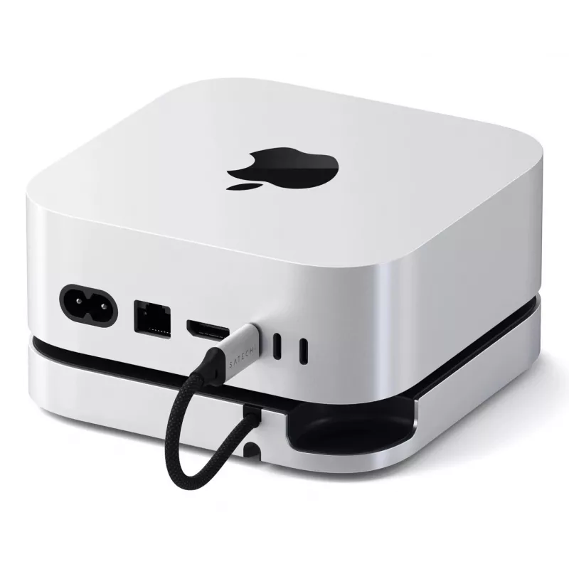 Satechi Laptop-Dock/Port-Replikator ST-GNMMES — kabelgebundener USB 3.2 Gen 2 Typ-C Hub, USB-A & SD, Silber