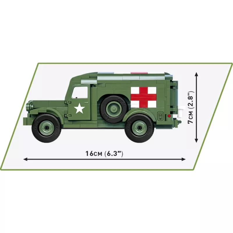 Konstruktionsspielzeug Cobi Dodge WC-54 Krankenwagen Modell 2257 1:35 Maßstab Bausatz