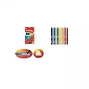 Buntstifte KORES JUMBO 12er-Pack mit integriertem Anspitzer und Namensfeld