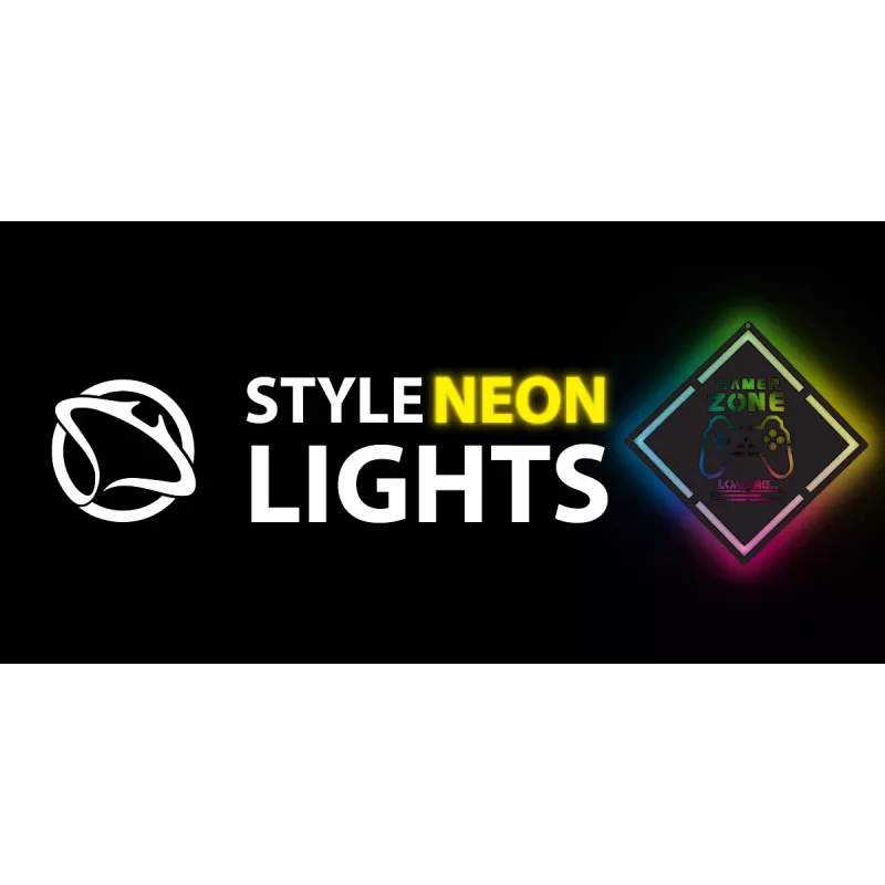 LED-Neon-Schild MANTA MASNL132RGB Style Neon Lights GAMER ZONE, RGB-beleuchtete Wanddekoration