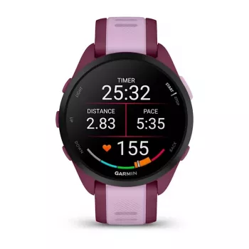 Smartwatch GARMIN Forerunner 165 Music, 43 mm Polymergehäuse, 1,2 Zoll AMOLED 390x390, GPS/GLONASS/Galileo, 5 ATM, 11 Tage Akkulaufzeit