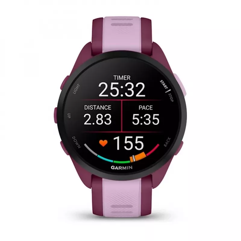 Smartwatch GARMIN Forerunner 165 Music, 43 mm Polymergehäuse, 1,2 Zoll AMOLED 390x390, GPS/GLONASS/Galileo, 5 ATM, 11 Tage Akkulaufzeit