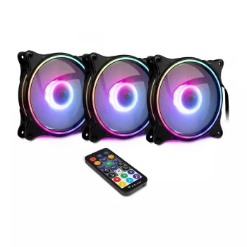 INTER-TECH Argus RS-08 120mm ARGB Gehäuselüfter - 3er-Pack, Schwarz