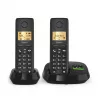 Schnurloses Analog/DECT-Telefon Gigaset PURE 100A Duo — 2 Mobilteile, Freisprecheinrichtung, Rufnummernanzeige, 1,5-Zoll-Display, Schwarz